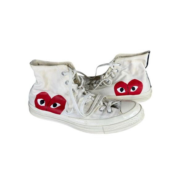Converse Comme des Garçons Play Chuck Taylor High Milk Heart Men 9 Women 11 - Picture 2 of 9